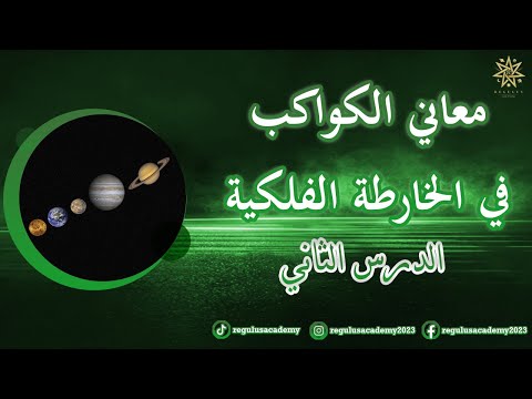 معاني الكواكب في الخارطة الفلكية الدرس الثاني