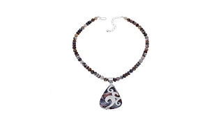 Jay King Indian Blanket Stone Pendant with Necklace
