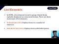 B-HTML,CSS,BOOTSTRAP HTML list element day 6