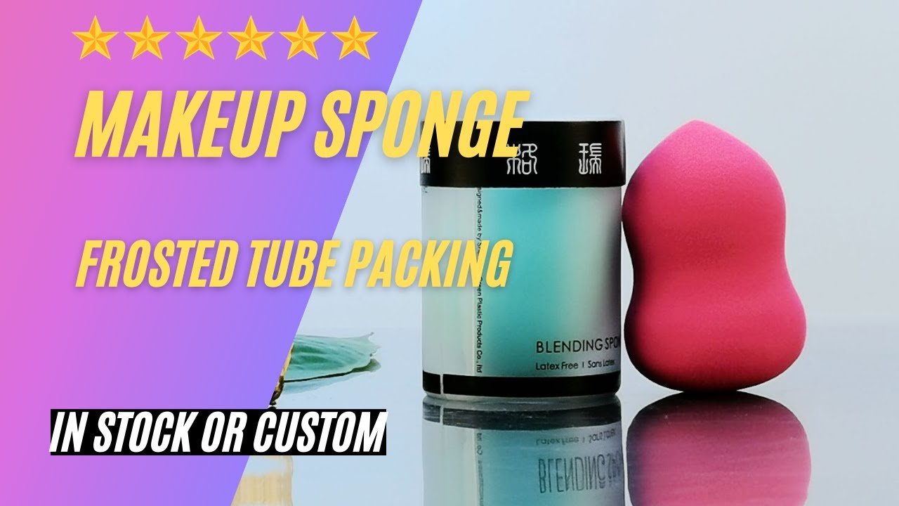 Translucent frosted plastic tube packaging - suitable for beauty makeup sponge - made in China