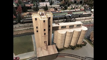 Model RR N Scale Update #45 - Scratch built a cardboard “Concrete Grain Silo".