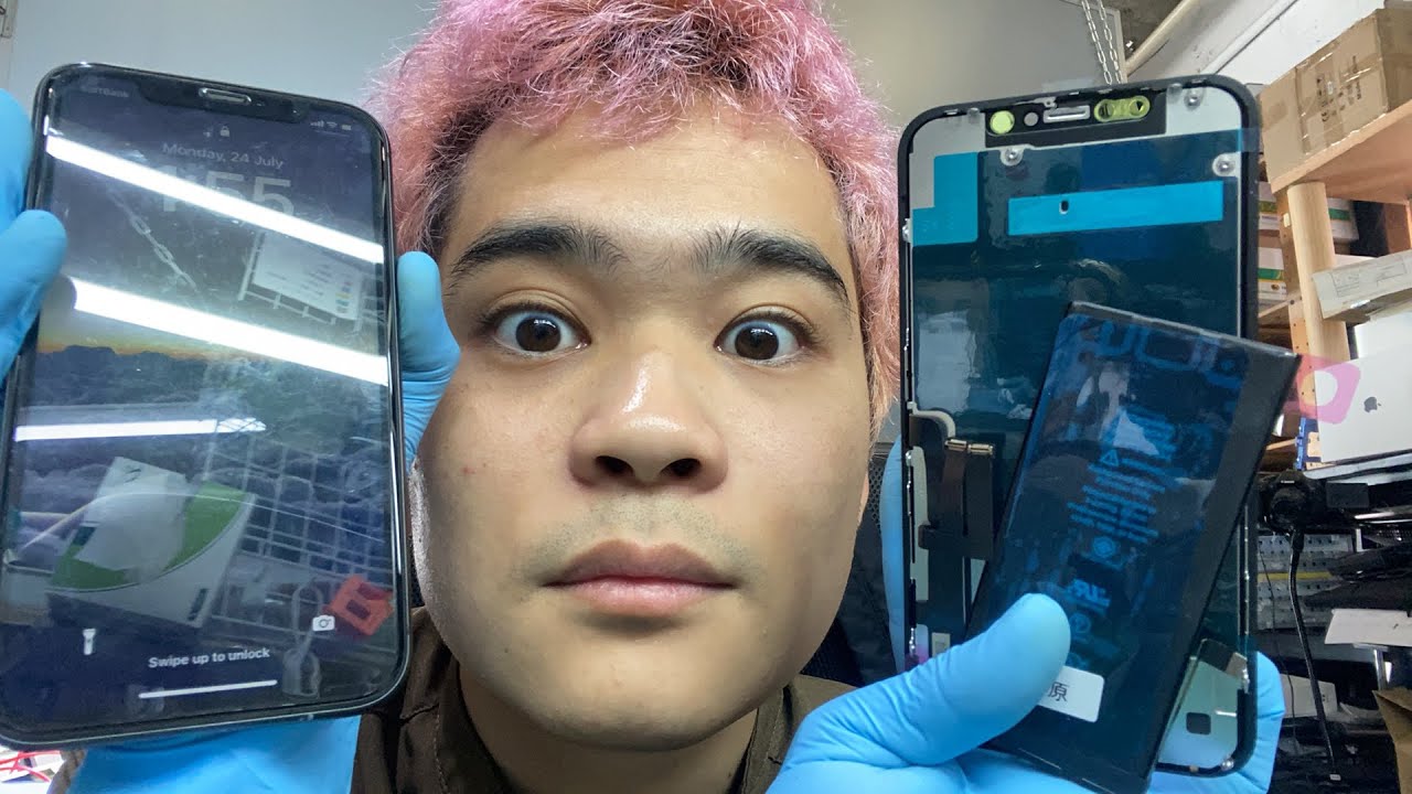 iPhone 11 バッテリーと画面液晶割れ修理 - YouTube