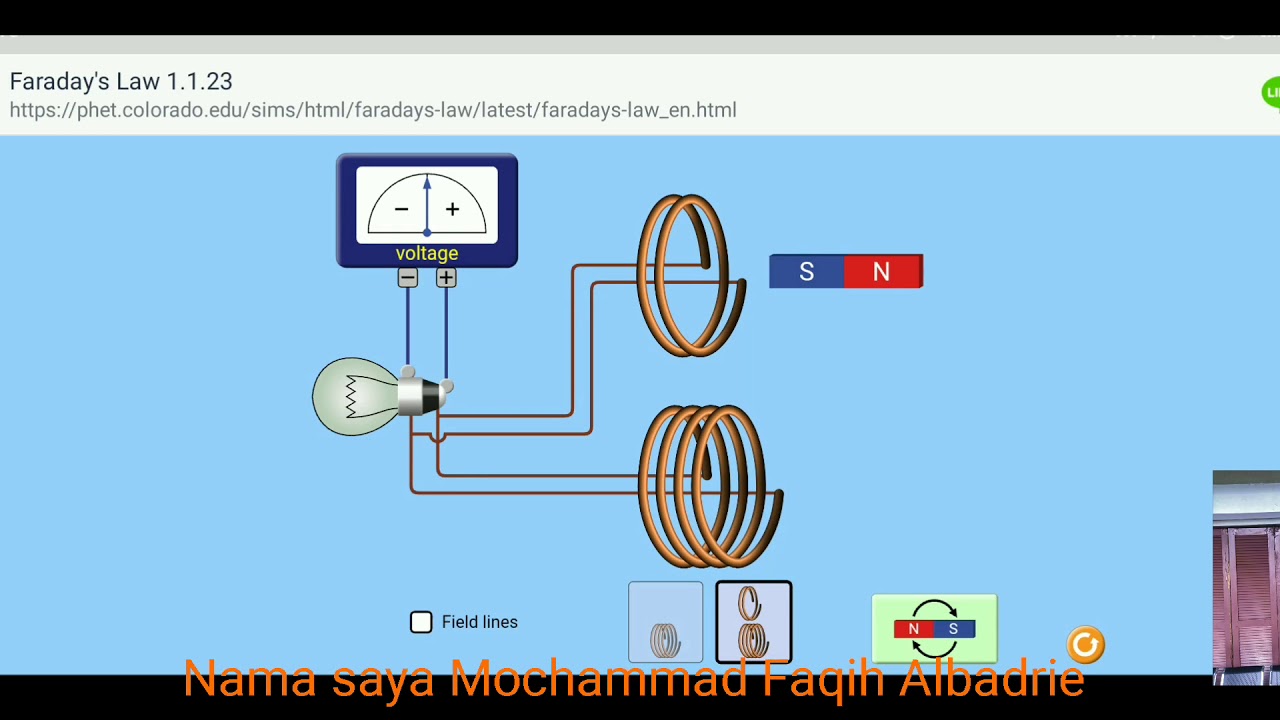 Hukum Faraday (PhET Faraday's Law) praktikum fisika 2 YouTube