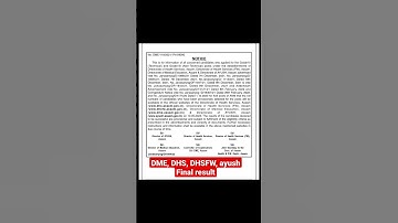 Dme, Dhs, Ayush, Dhsfw grade 3 technical non technical final result ANM #dme #dhs # medical #result