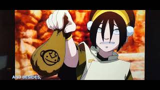 Avatar The Last Airbender - Toph Using Aangs Stuff To Crack Nuts