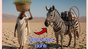    Zebra saved the brinjal tree from drying up by watering it 😭 #ai​ #save​ #tree​ #zebra​
