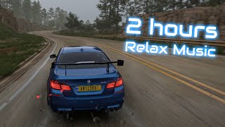 2 Hours BMW Relax Driving at Rain with Snowfall music • 2K RTX 4090 Gameplay Forza Horizon 5