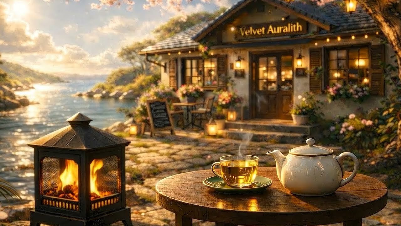 Aesthetic Lakeside Retreat | Cafe Cozy Jazz with Fireplace ASMR for Focus & Unwinding #cafejazz