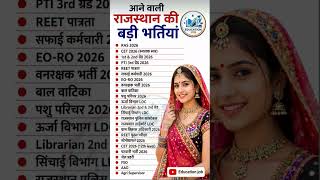 आने वाली राजस्थान की बड़ी भर्तियां 2026 🔥 RAS, CET, Patwari, Police Vacancy #govtjobs2026 #jobupdate