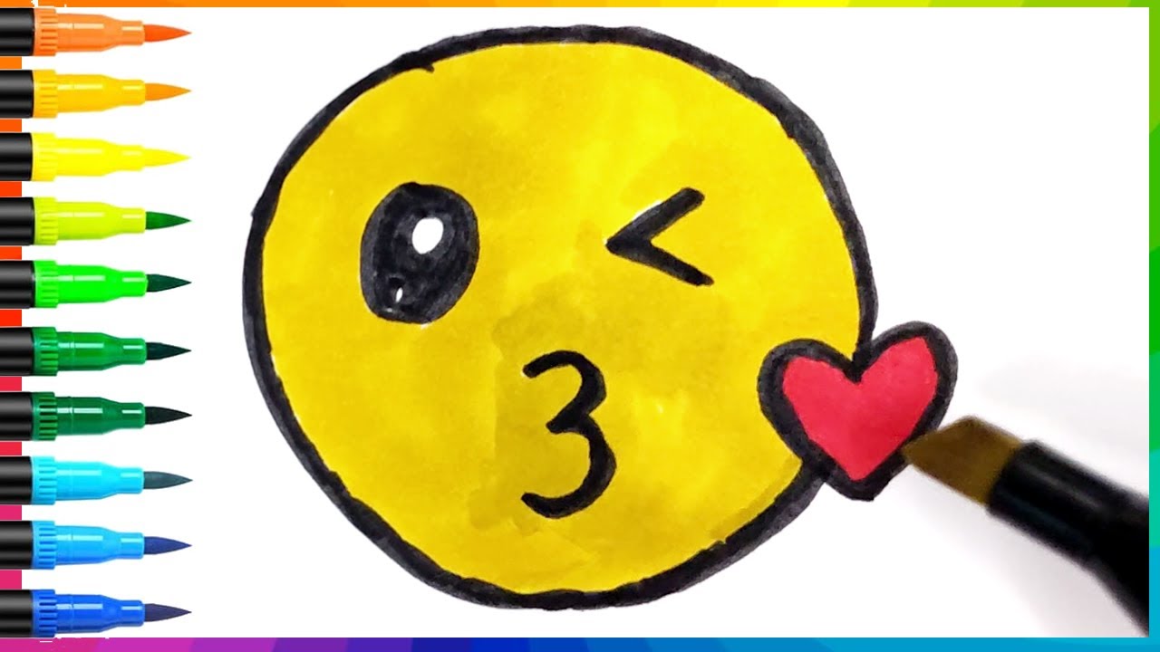 How To Draw Kissing Emoji Gary Art YouTube