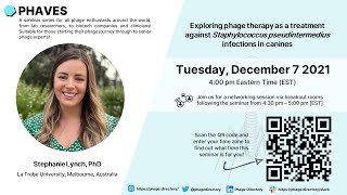 PHAVES #25: Phage therapy for skin infections in dogs with Dr. Stephanie Lynch