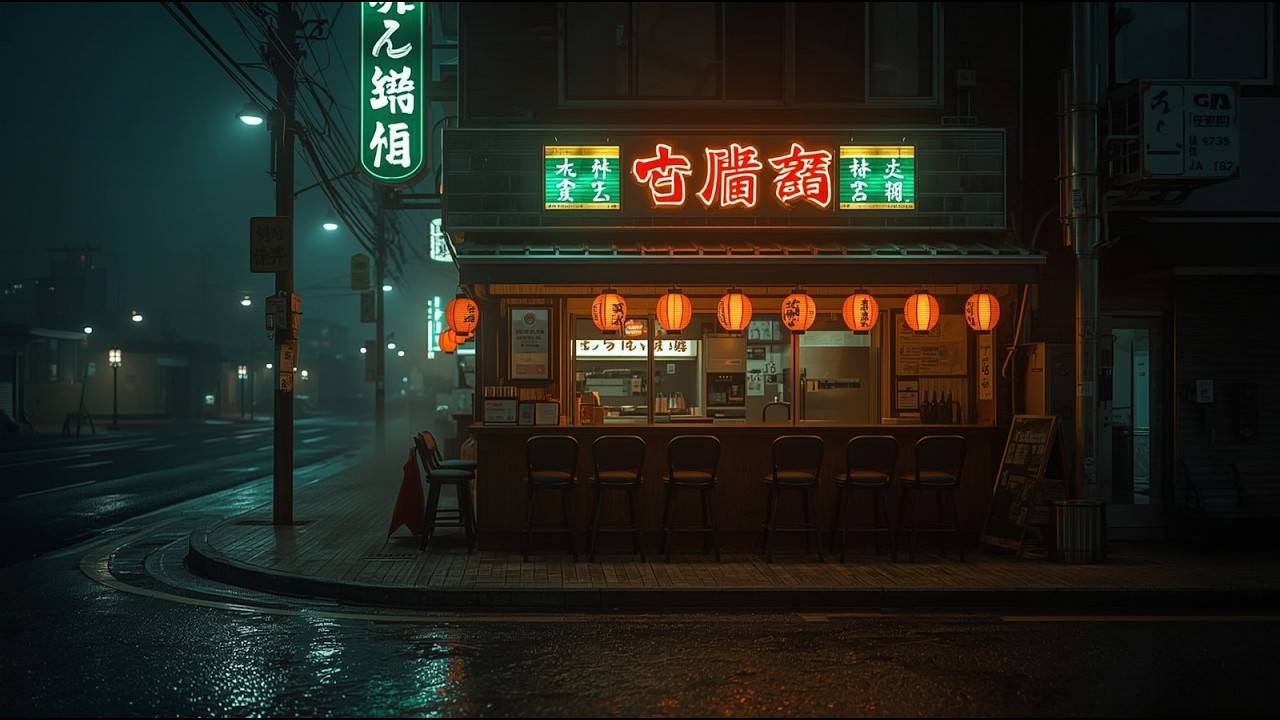 Cozy Rain Lofi Vibes ☕ Warm Cafe Lights & Soft Rain for Relaxing