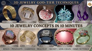 Master 3D Jewelry Blender Techniques: 10 Designs in 10 Minutes