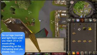 runescape 2007 woodcutting fletching & firemaking guide for beginners