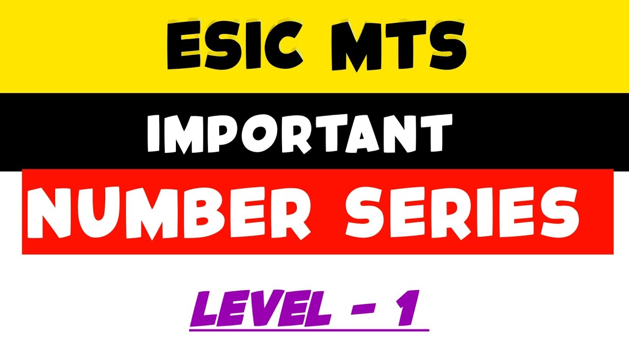 Important Number Series Questions For ESIC MTS || Level - 1