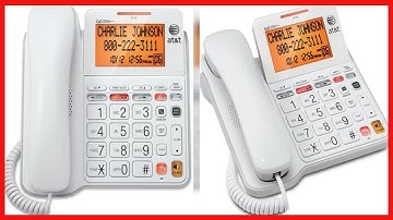 AT&T CL4940 Corded Standard Phone with Answering System and Backlit Display, White