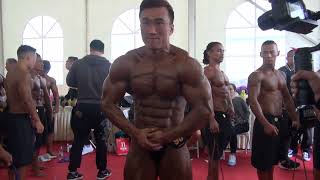 Bodybuilding backstage pumping, korean and chinese bodybuilders