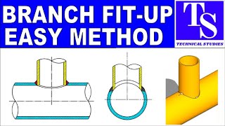 PIPING  BRANCH FIT UP EASY METHOD TUTORIAL. Pipe fit up tutorials