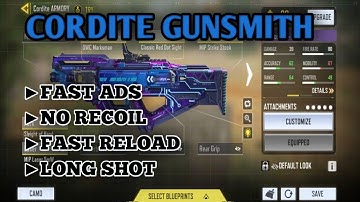 CORDITE GUNSMITH SETUP! | CORDITE BEST ATTACHMENTS | CORDITE -Tech Noir