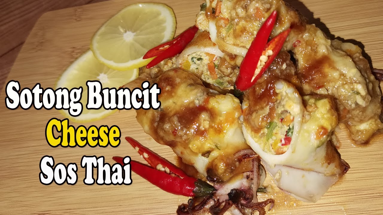 Sotong Bakar Sumbat Telur Cheese Sos Thai  Sedap  Mudah 