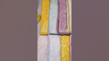 rainbow sequence work net fabrics ₹250 per meter wholesale price loose cutting 20 extra per meter