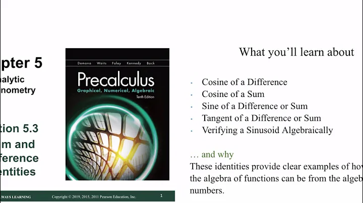 Sum and Difference Identities (Section 5.3)