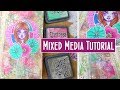 Distress Oxide, Stamps and Stencils - Mixed Media Art Journal Page Tutorial -  Creative Collage Ep 2