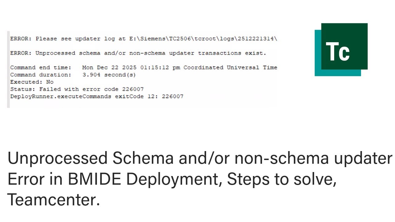 0626ページ Error: Unprocessed Schema and/ or non-schema updater Error in