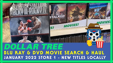DOLLAR TREE January 2022 Movie Hunt #1 - More $1 Blu Ray and DVD Titles - ROCKY