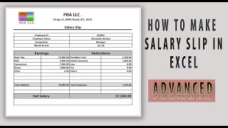 How to Make Salary Slip | Pay Roll | Pay slip  in  Microsoft Excel