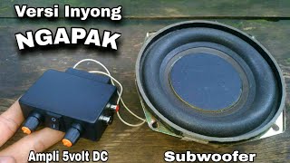 Ampli mini 5volt PAM8403 tes di speaker subwoofer 5in,speaker ACR 8in versi inyong || NGAPAK Resimi