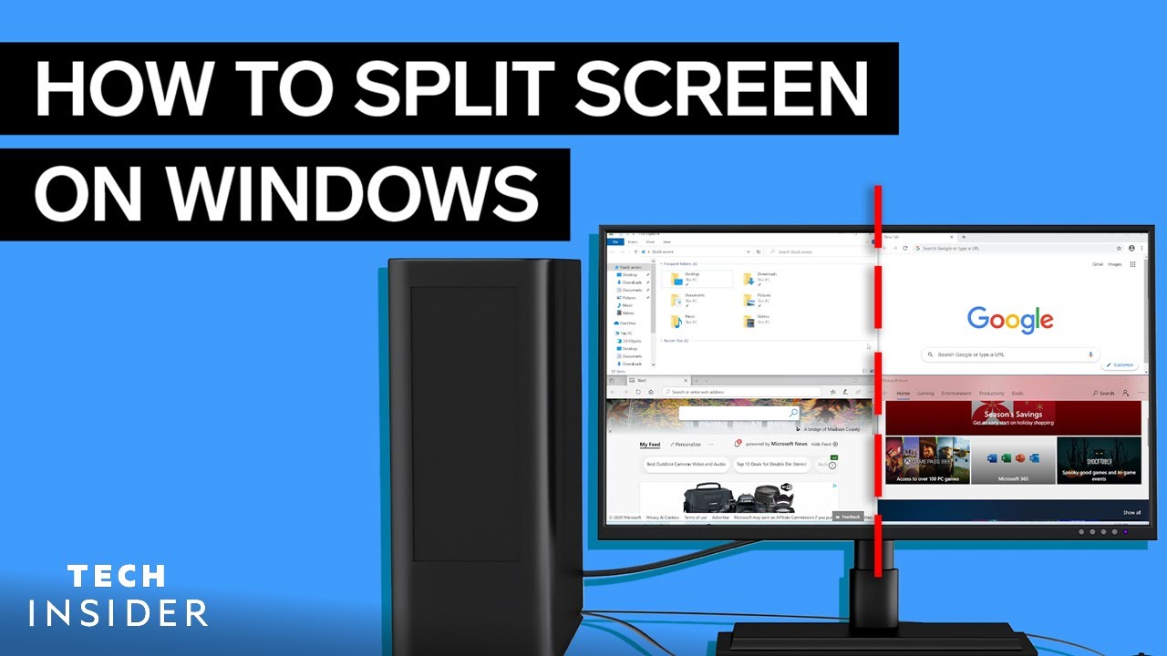 how to split screen on two monitors if both are same