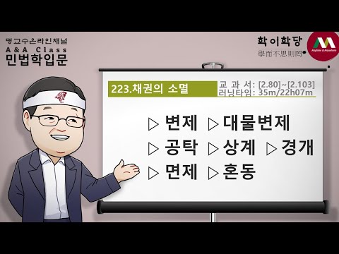 명순구, 민법학입문, 223)채권의 소멸 [SK Myoung, Korean Civil Law, 223)Extinction of claims]