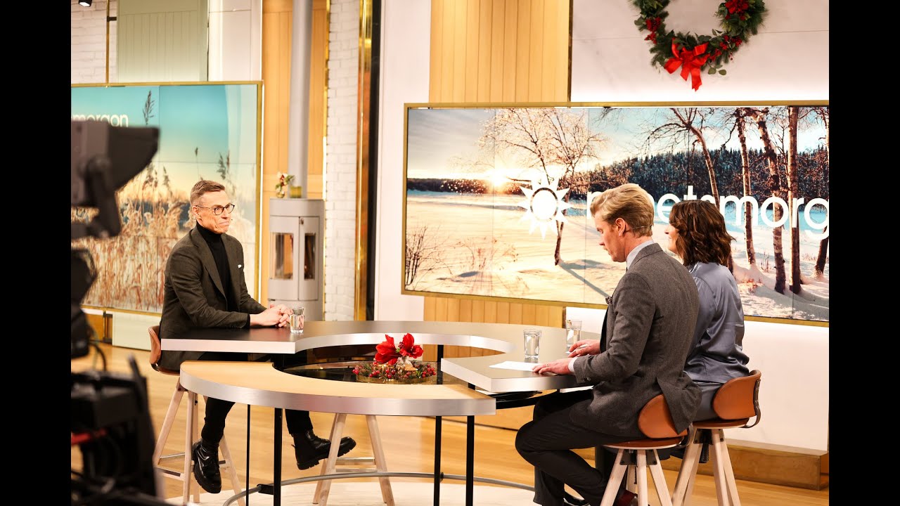 Alexander Stubb Ruotsin aamu-TV:ssä (TV4 21.12.2023)