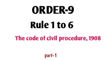 order 9 Rule 1-6 CPC: Appearance and non appearance of parties
