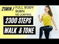 Walktone full body burn  take 2300 steps at home  no jumping  no repeat