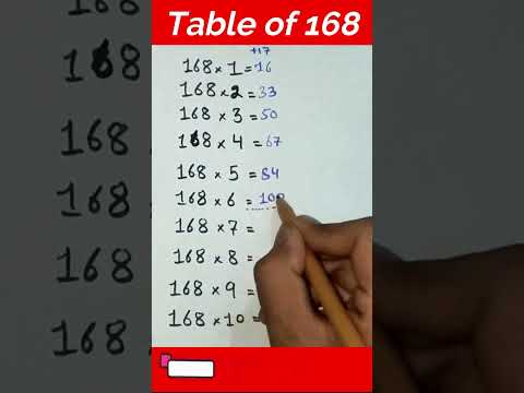 table of 168