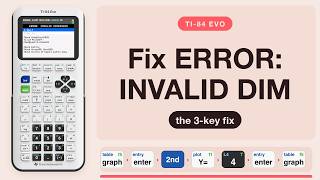 TI-84 Evo: Fix ERROR: INVALID DIM in 3 Keys (PlotsOff)