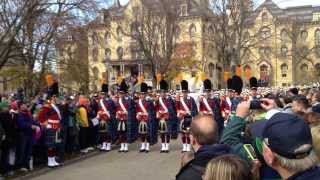 HD - Notre Dame Marching Band Step Off March to the Stadium - Fight Song (HD Version)