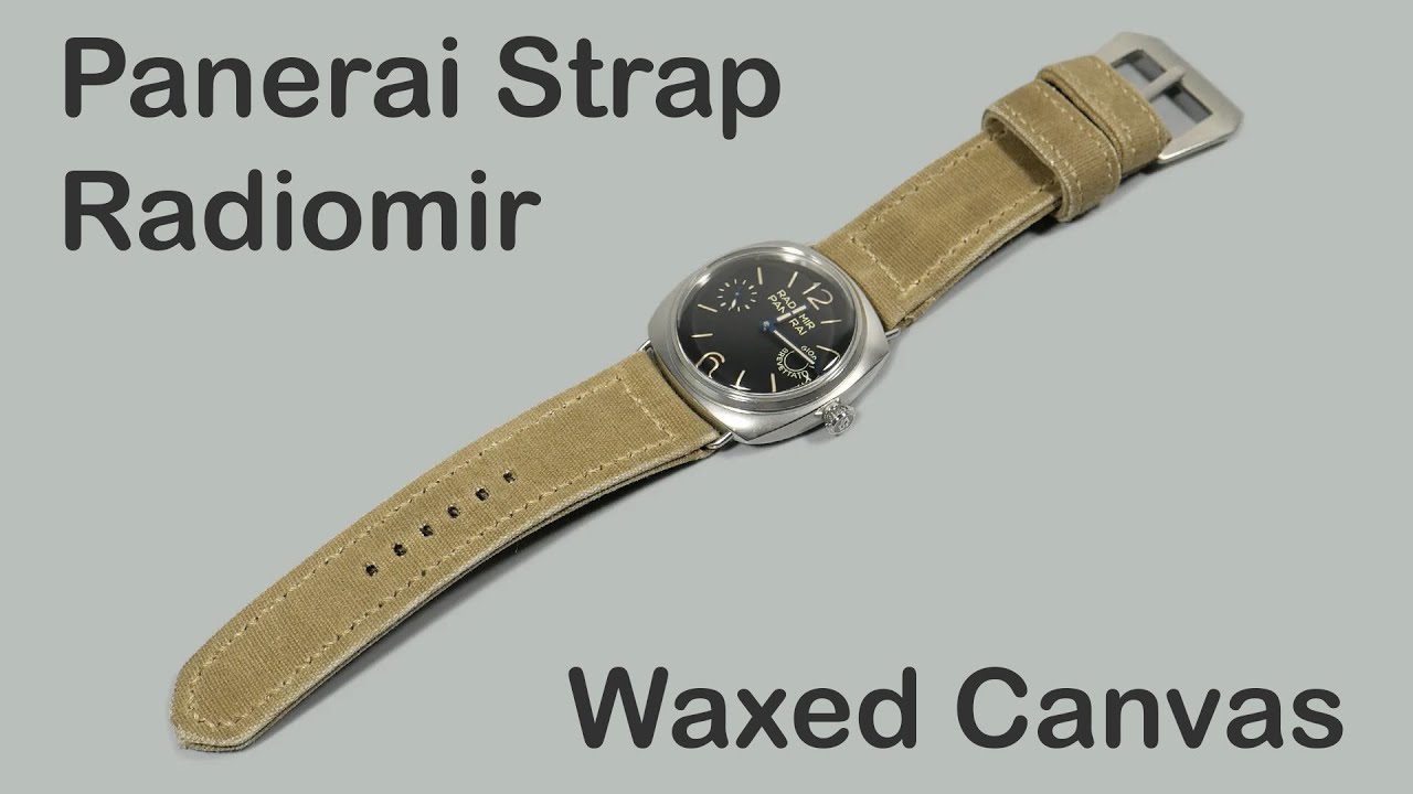 Panerai Radiomir Strap 'Waxed Canvas' Firm and Rugged shown on Panerai Radiomir PAM00992 8 Days