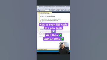 How to copy one table to other table with data and without data #shorts #sql #coding #sqlqueries