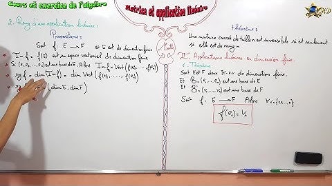 Matrice et application linéaire partie 2