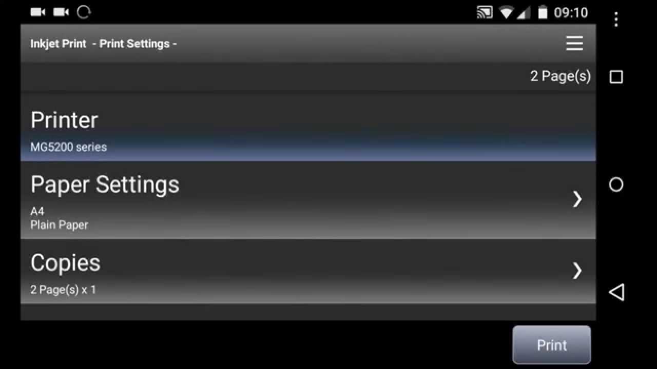 Canon PIXMA App - Print from Android - YouTube