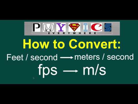 How to convert feet per second (fps) to meters per second (m/s)