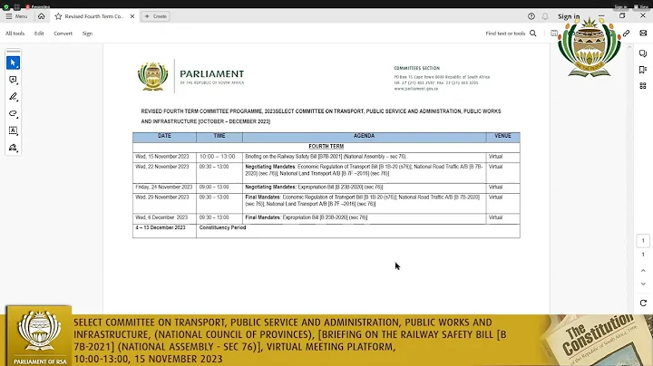 Select Committee on Transport, Public Service and Administration, Public Works and Infrastructure…