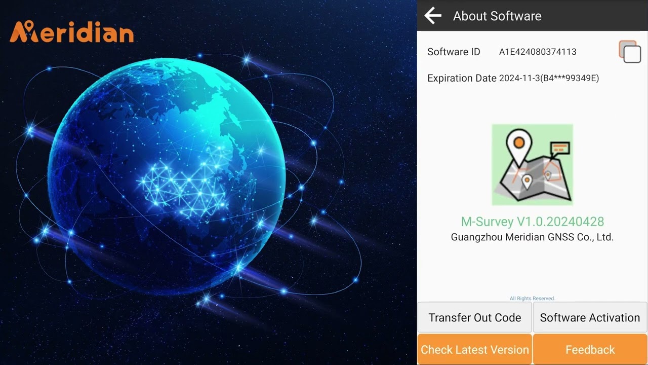 Meridian M-Survey Software Activation