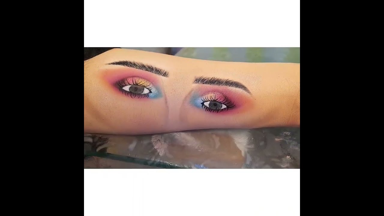 Easy Multi Colour / Rainbow Eye Look by Home Skills | Tropical Eye Look | Summer Eye Look | Tutorial