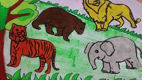 CẮT DÁN CÁC CON VẬT SỐNG TRONG RỪNG I hưng trần#150