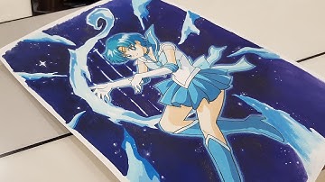 Sailor Mercury -Ami Mizuno- Timelapse [Painting] Fan Art
