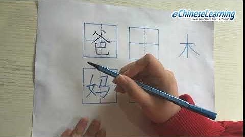 Chinese Character Writing Format "田字格" with eChineseLearning